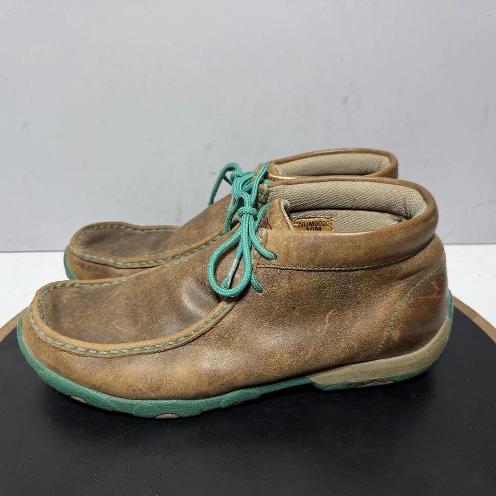 Twisted X Shoes Mens Size 10 Brown Leather Moc Toe Driving Comfort WDM0020
